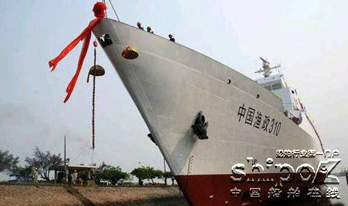 中国渔政306正式交付 万吨级渔政执法船开工