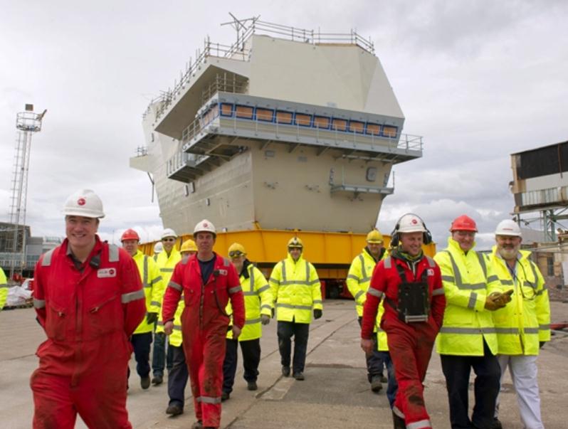 HMS Queen Elizabeth\'s Second Giant Piece Rolled Out