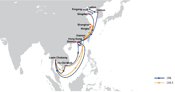 东方海外加强亚洲区内航线服务CHL/CH3航线
