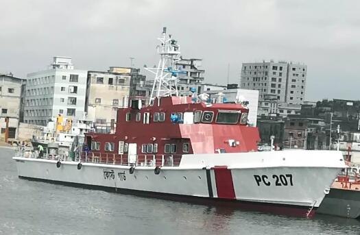 中船西江参与建造的孟加拉国新型近海巡逻艇下水