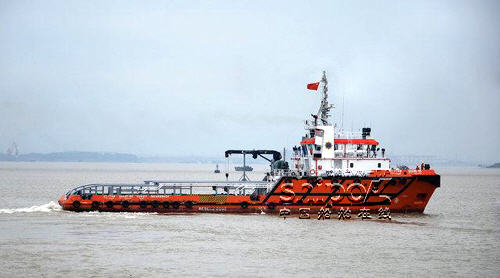 镇江船厂又一艘55米起锚供应船交付（图）