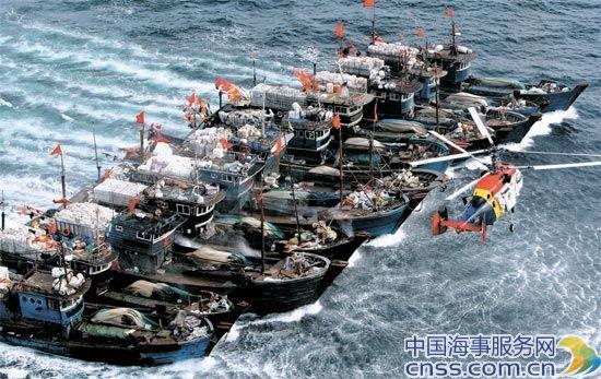 韩国2天扣26艘中国渔船 动用直升机和特种部队