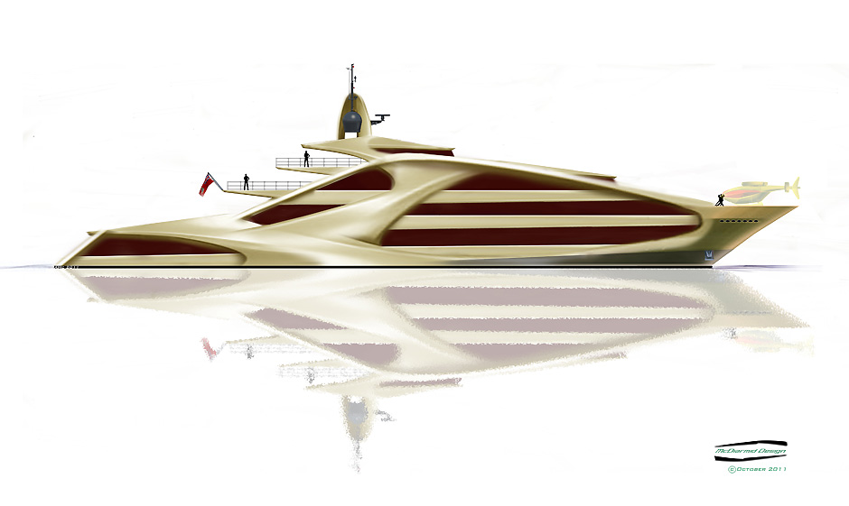 英国设计师麦克迪尔米德DNA概念游艇 高清