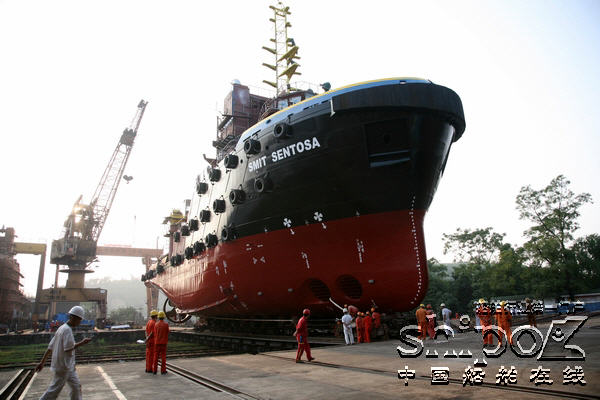 桂江造船51.8米拖船-1#船下水