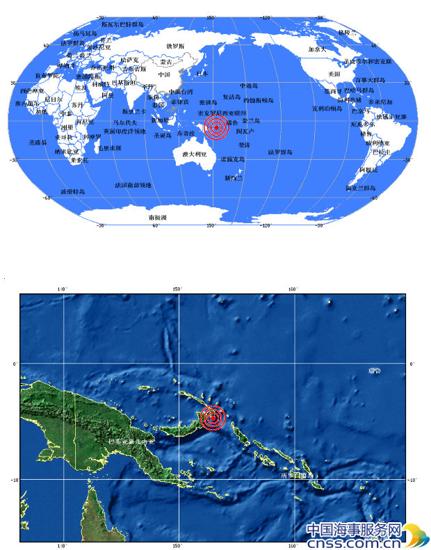 新不列颠岛地区发生6.0级地震