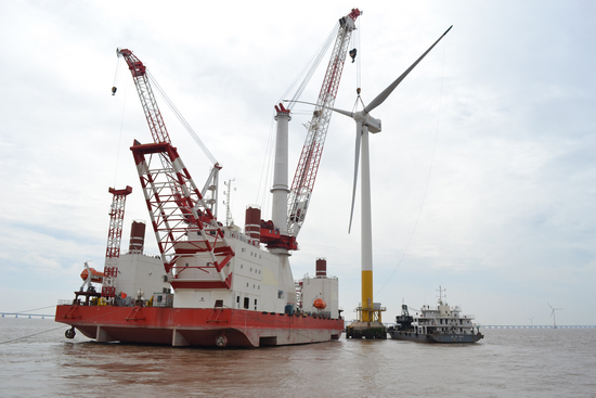 润邦海洋顺利完成公司首艘海上风电平台安装