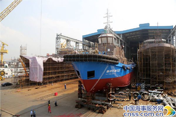 黄埔造船LNG双燃料拖船“海洋石油522”下水