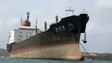 被巴拿马扣押朝鲜船驶往古巴三船员留当地受审