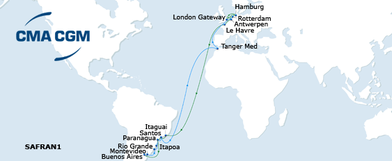 达飞调整北欧至南美东岸航线