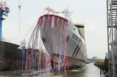 台湾3000吨级巡防舰下水 海巡执法能力大幅增强