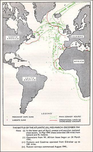二战盟国大西洋线运输。