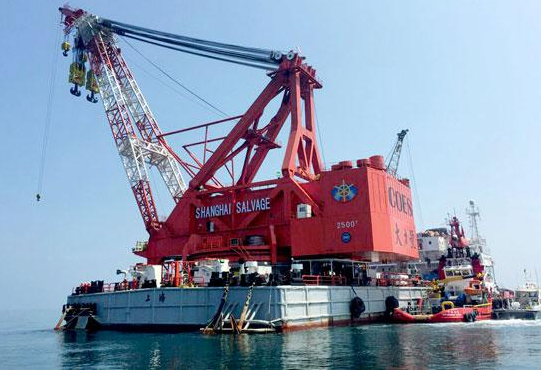 韩媒：韩“世越号”打捞设备由中国制造 进展顺利