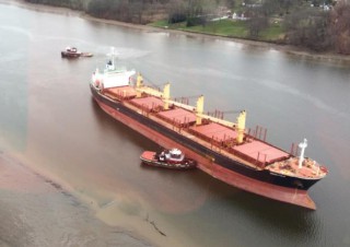 USCG Refloats Grounded Bulker