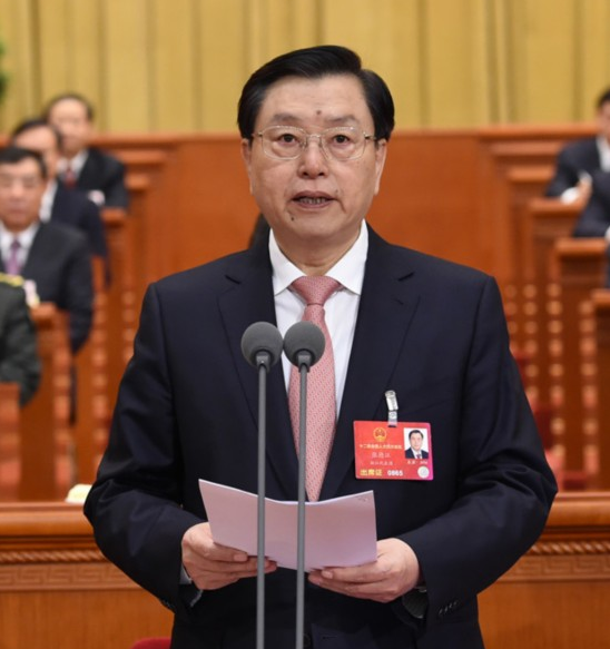 3月16日，第十二届全国人民代表大会第四次会议在北京人民大会堂举行闭幕会。张德江主持闭幕会并讲话。 