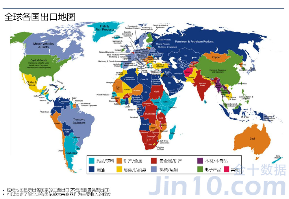一张完整的大宗商品全球出口地图 告诉你谁才是老大【百科】