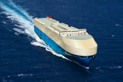 MOL’s next-generation car carriers feature energy-saving rounded bow