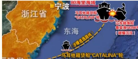 山东渔船在东海海域被外轮撞沉 2人遇难