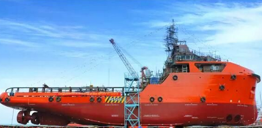 航通船业一艘65米A系列多用途海洋工程船下水 
