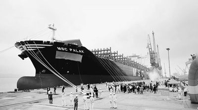 浙江省建造的最大集装箱船MSC PALAK轮