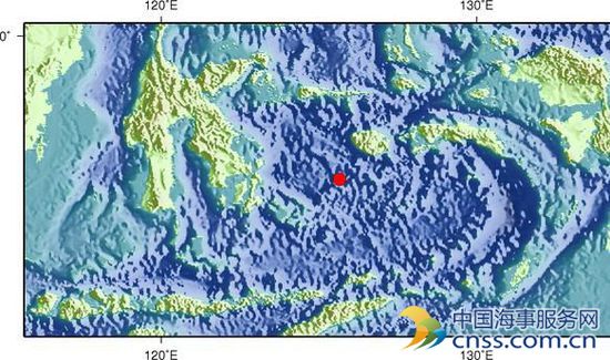 印尼班达海发生6.3级地震 震源深度450千米