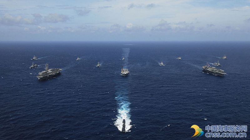 A fleet of U.S., Japanese and Indian warships will hold a large-scale joint naval exercise over eight days from Friday in the Western Pacific, close to a Japanese island chain, part of which China claims.