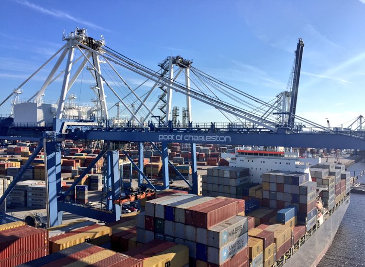 查尔斯顿港上半年集装箱吞吐量及杂货数量增加