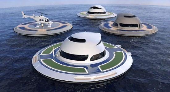 意设计师设计UFO状游艇 两年后实现飞行