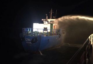 Fire aboard Turkish Tanker, Crew Evacuated
