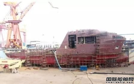 青岛武船RSV水下机器人支持船主船体成形
