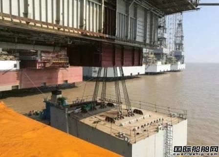 外高桥海工完成H1379平台悬臂梁井架负载试验