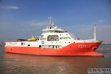 上海船厂“海洋地质八号”S8010轮出海试航