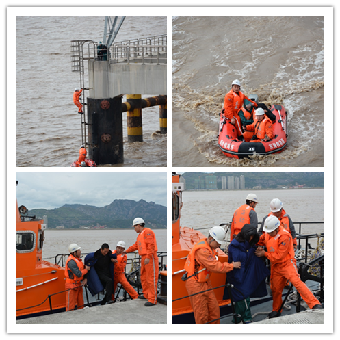 东海救助局成功救助沉没渔船的两名遇险人员