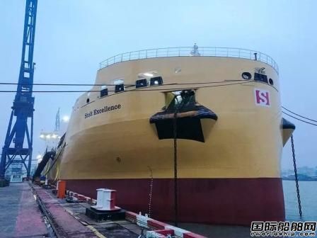 沪东中华一艘38000吨化学品船完成试航