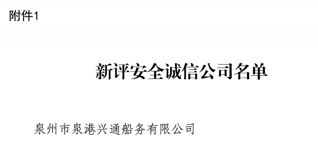 2018年安全诚信公司、船舶、船长评选结果公布