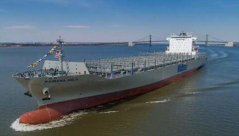 1艘2亿美元！美森轮船最大集装箱船 “美森海娜”轮首航上海