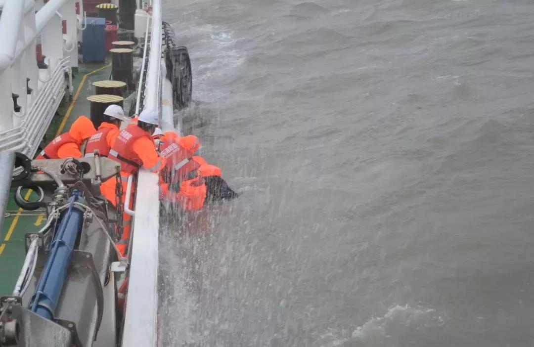 受台风“塔巴”影响，一集装箱船搁浅倾斜，码头暂停进提空箱