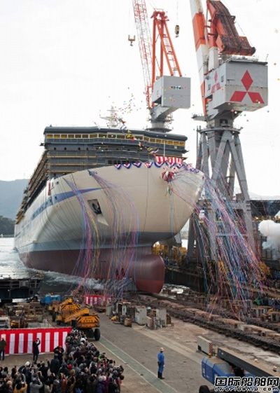 三菱造船为阪九轮渡建造最新客滚船命名下水