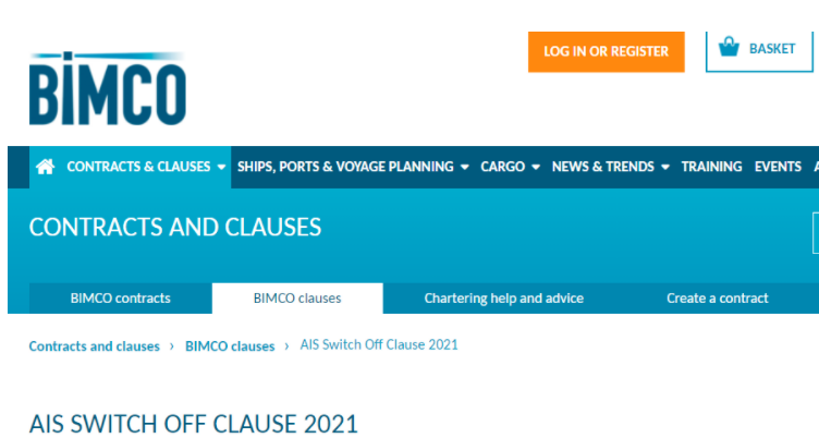 BIMCO发布租船合同新条款, 解决AIS随意关闭问题！