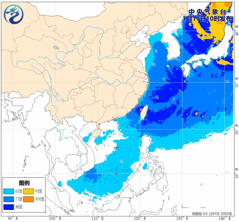 我国近海海域将有6～8级风