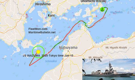 日本一艘船只航行中触礁搁浅船体剧烈摇晃