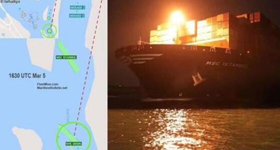 虚惊一场！地中海航运一艘万箱船苏伊士运河搁浅