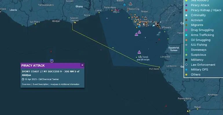 月内第二起！西非海域，一艘新加坡油轮遭海盗登船