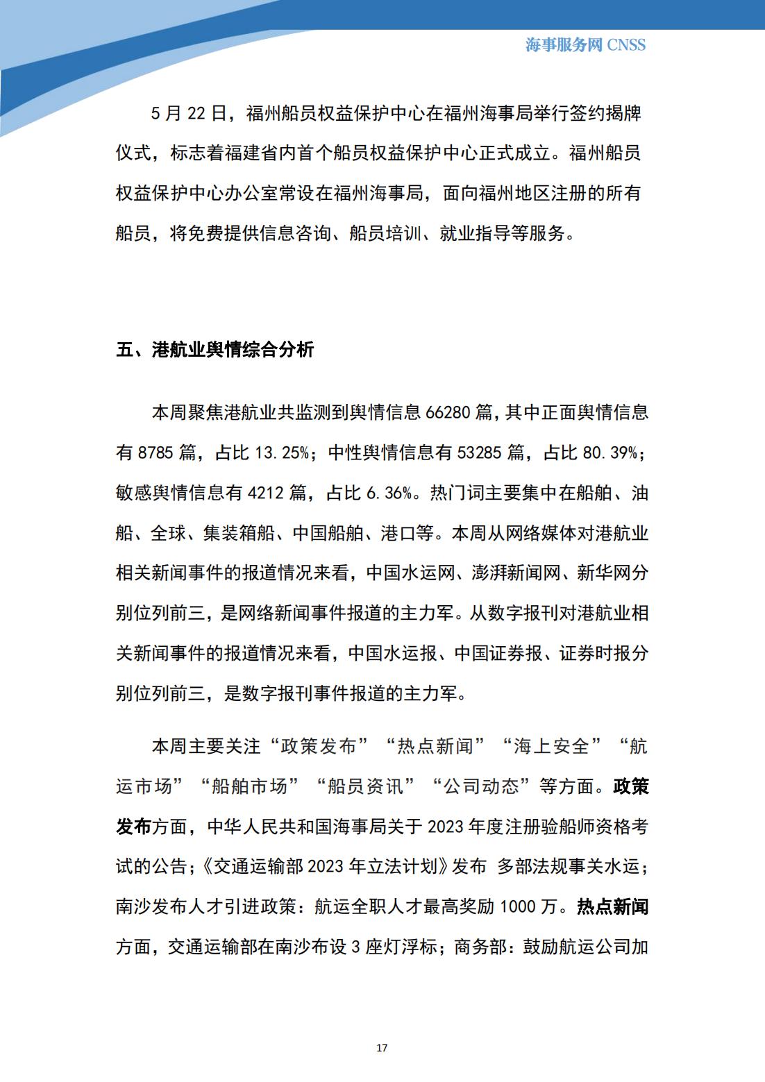 港航业舆情监测周报·第12期丨CNSS 0530_16.jpg