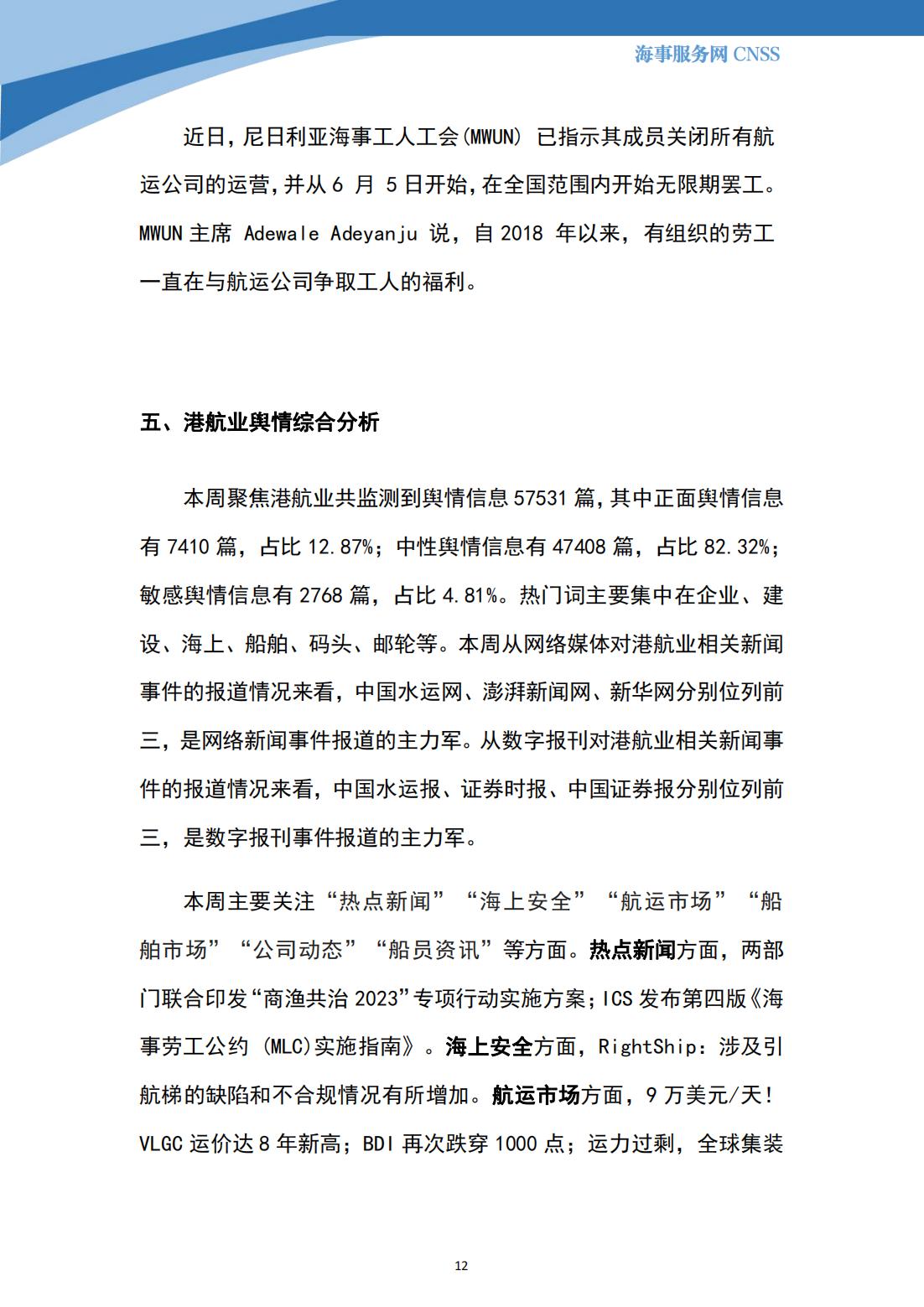 港航业舆情监测周报·第13期丨CNSS 0605_11.jpg
