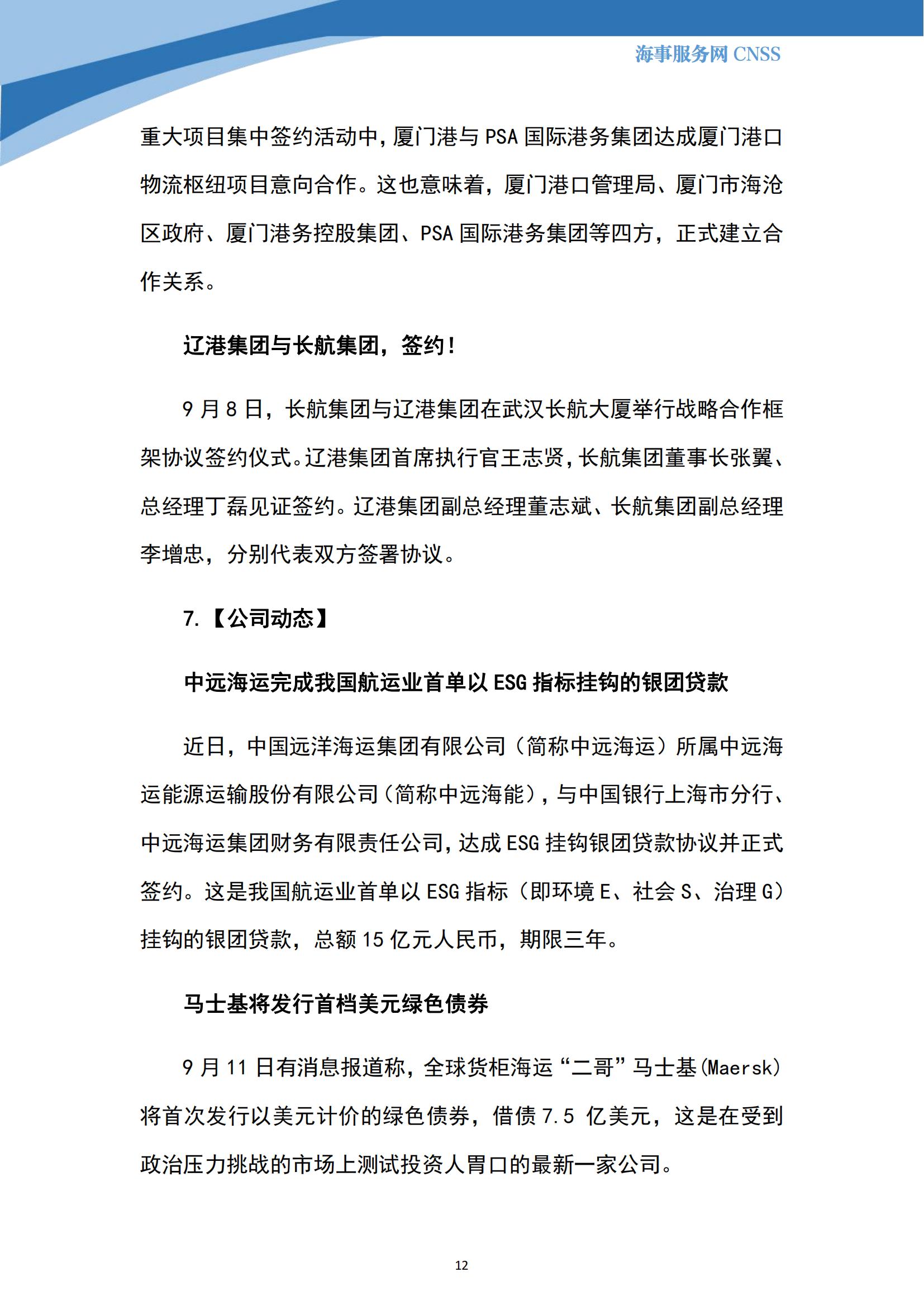 港航业舆情监测周报·第24期丨CNSS 0918_11.jpg