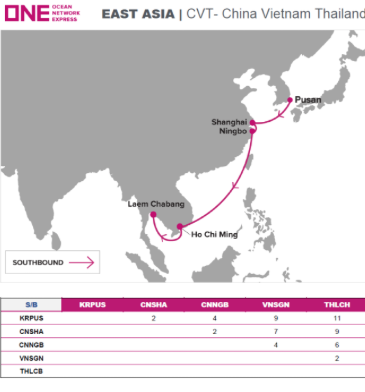 ONE推出亚洲区内新航线