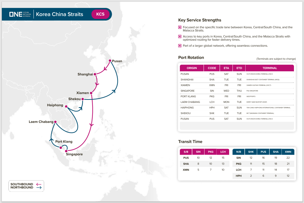 ONE升级亚洲区内航线